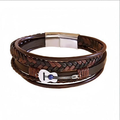 Men's Guitar Leather Bracelet