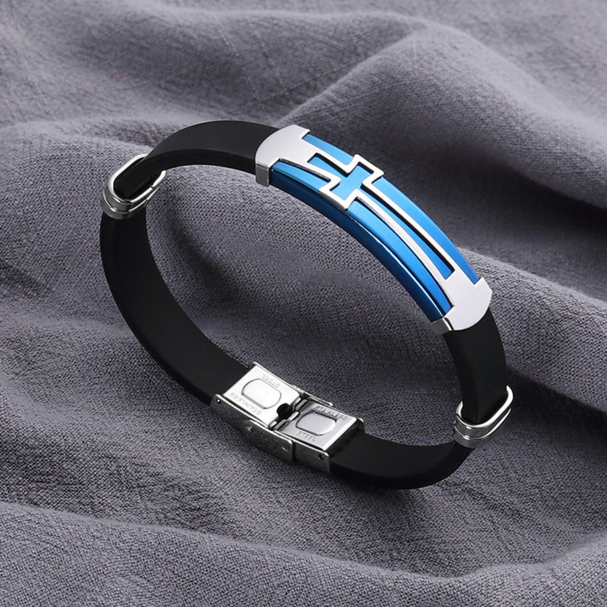 Men’s Cross Silicone Bracelet
