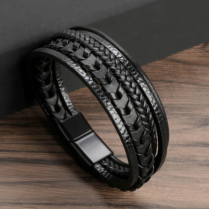 Men's Multilayer Braided Leather Bracelet