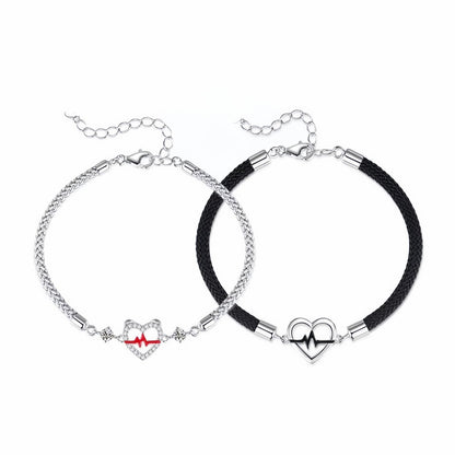 Heartbeat Signal Couple Bracelet