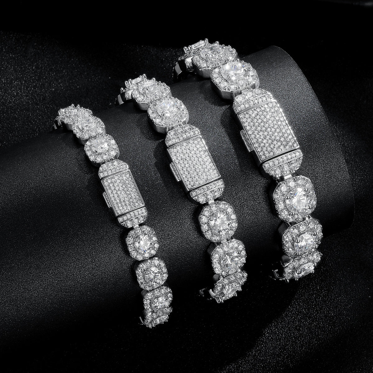 Wide Iced Tennis Bracelet