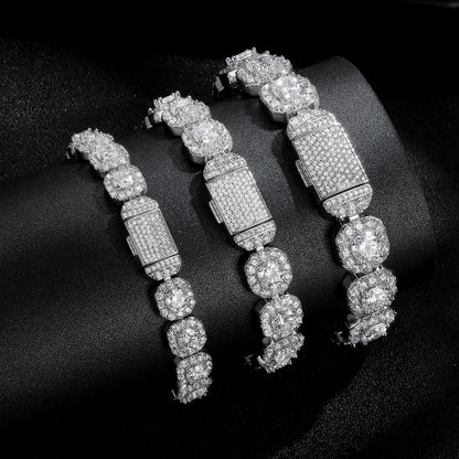 Wide Iced Tennis Bracelet