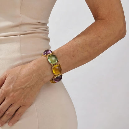 Multicolor Statement Bracelet for Women, Vintage Style Chunky Bracelet