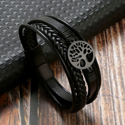 Tree of Life Leather Bracelet for Men