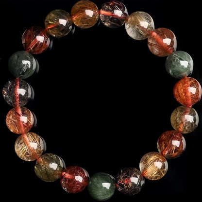 Multi-Color Rutilated Quartz Beaded Bracelet