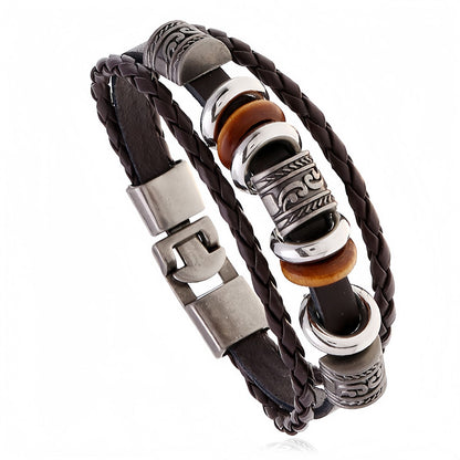 Vintage Tribal Leather Men's Bracelet