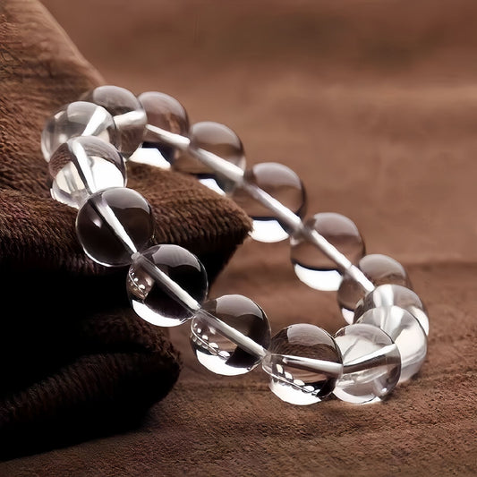 Clear Quartz Round Bead Energy Bracelet