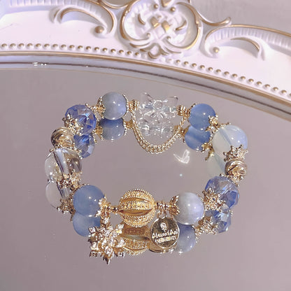 Sapphire Blue Snowflake Crystal Bracelet