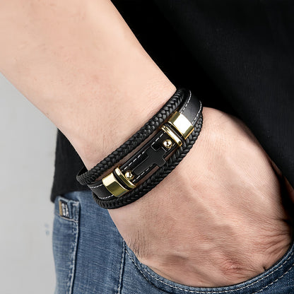 Men’s Cross Bracelet with Black Onyx