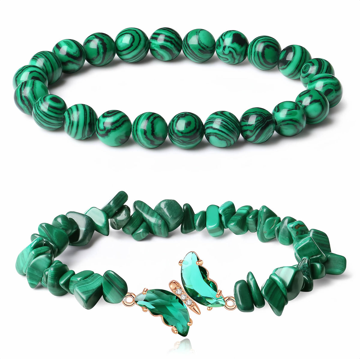 Butterfly Crystal Beaded Bracelet Set