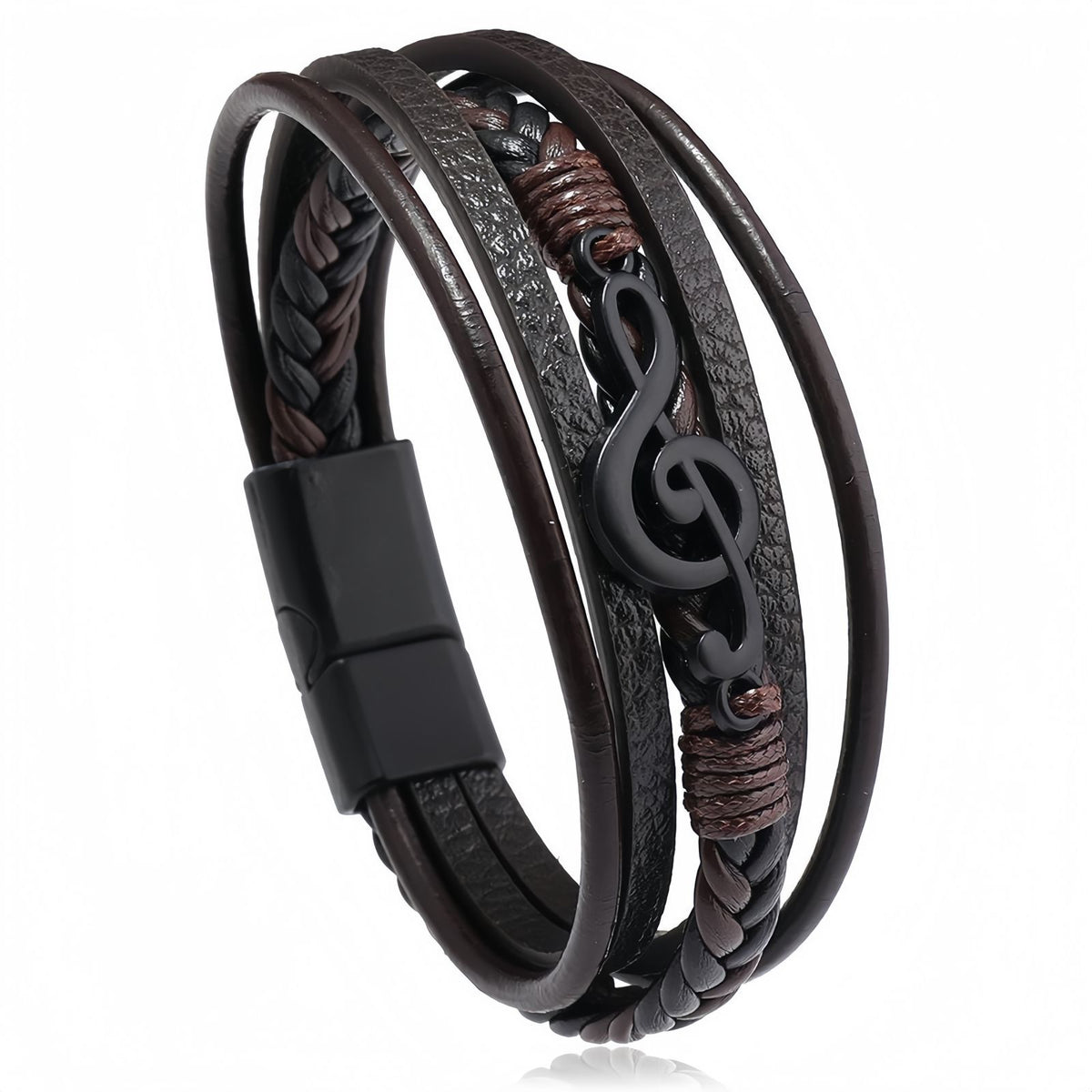 Treble Clef Multi-Layer Leather Bracelet