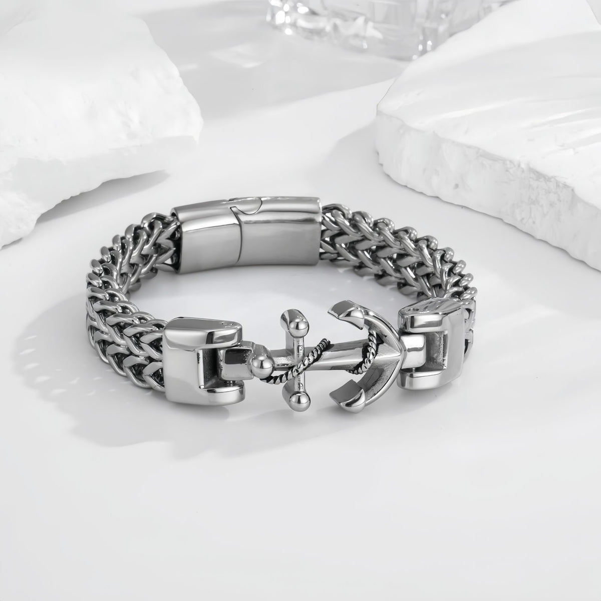 Anchor-Lock Titanium Steel Men's Bracelet