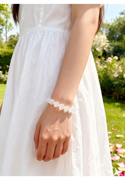 Clear Quartz Round Bead Energy Bracelet