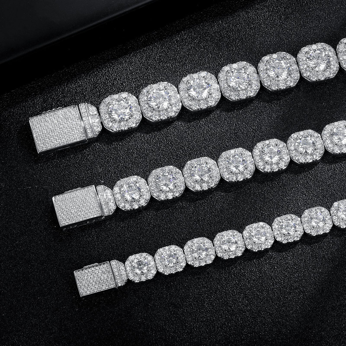 Wide Iced Tennis Bracelet