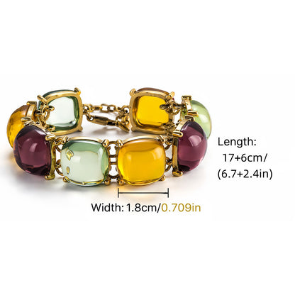 Multicolor Statement Bracelet for Women, Vintage Style Chunky Bracelet