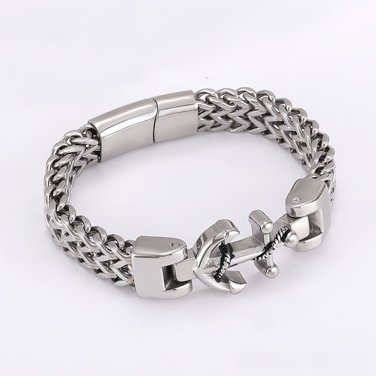 Anchor-Lock Titanium Steel Men's Bracelet