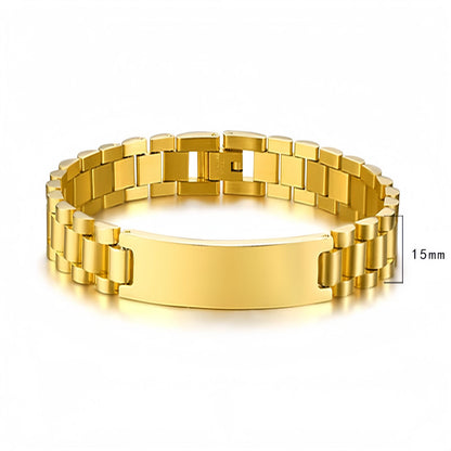 Men’s Curved Plate Chain Bracelet