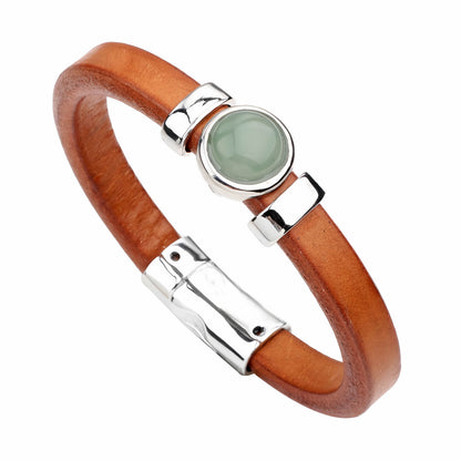 Vintage Turquoise Leather Bracelet for Men