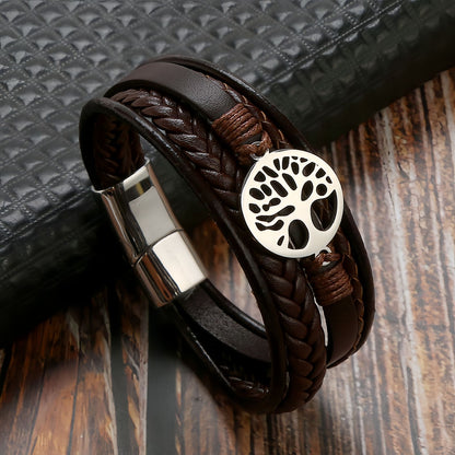 Tree of Life Leather Bracelet for Men