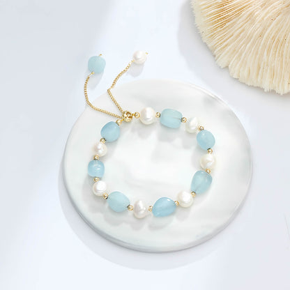 Trendy Crystal Pearl Beaded Bracelet