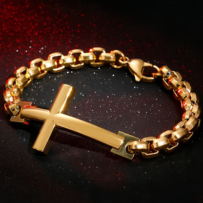 Men’s Stainless Steel Cross Bracelet