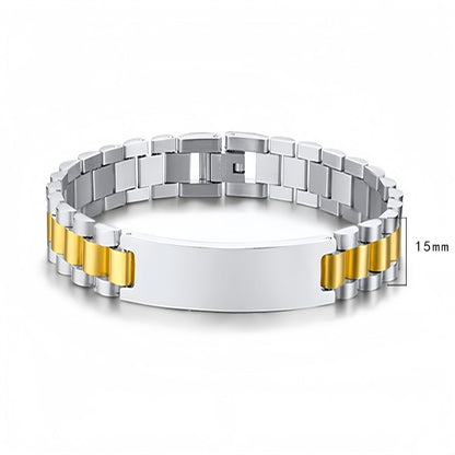 Men’s Curved Plate Chain Bracelet