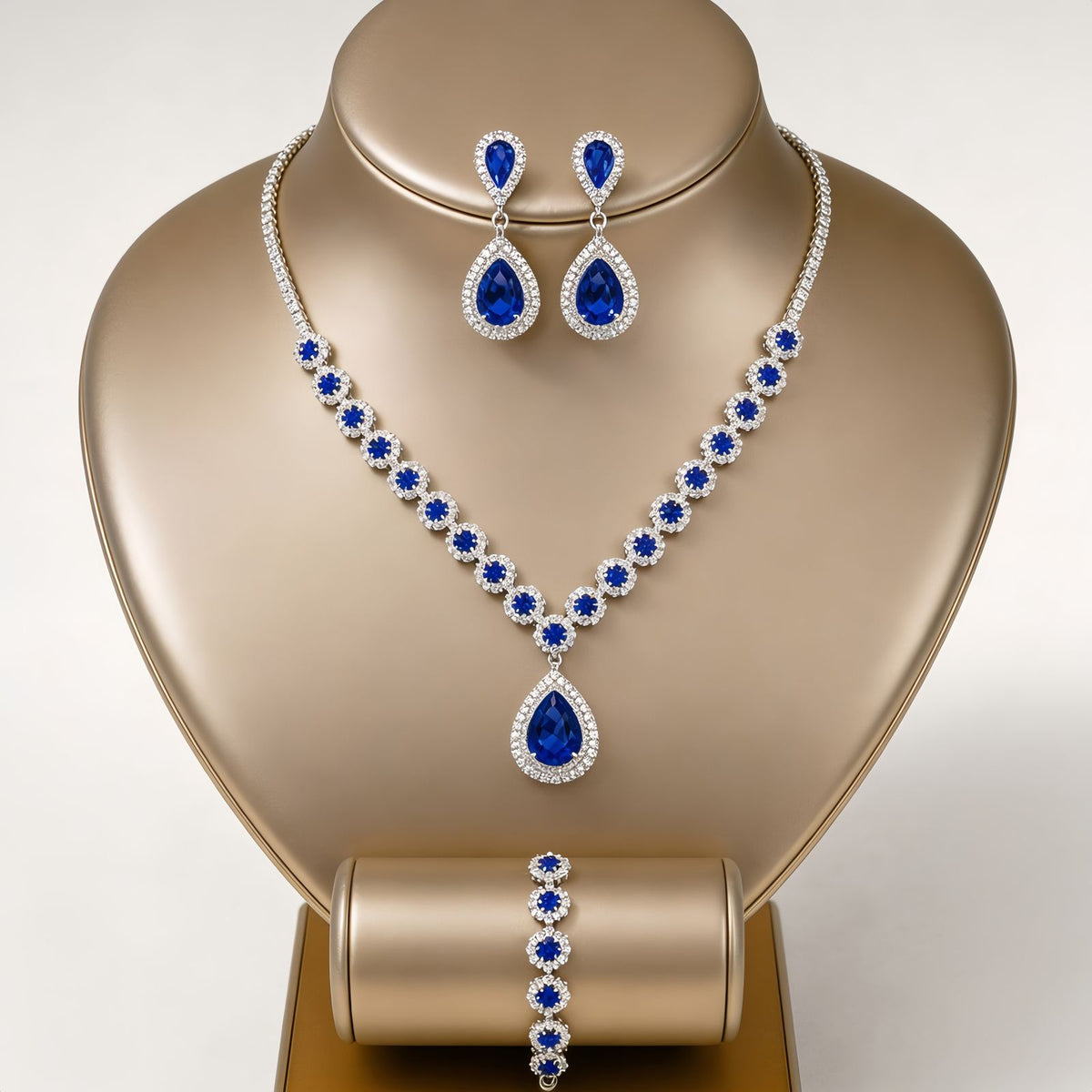 Teardrop Jewelry Set for Women, Necklace Earrings and Bracelet Set, Elegant Formal Jewelry