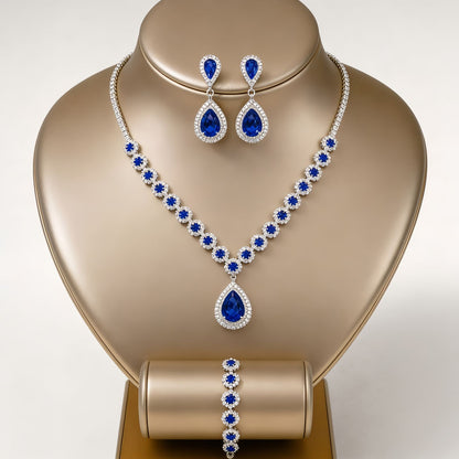 Teardrop Jewelry Set for Women, Necklace Earrings and Bracelet Set, Elegant Formal Jewelry