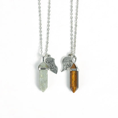 Couple Heart Hexagonal Crystal Pendant