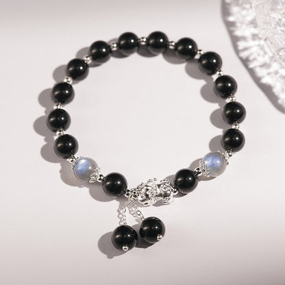Couple Natural Cat's Eye Moonstone Bracelet